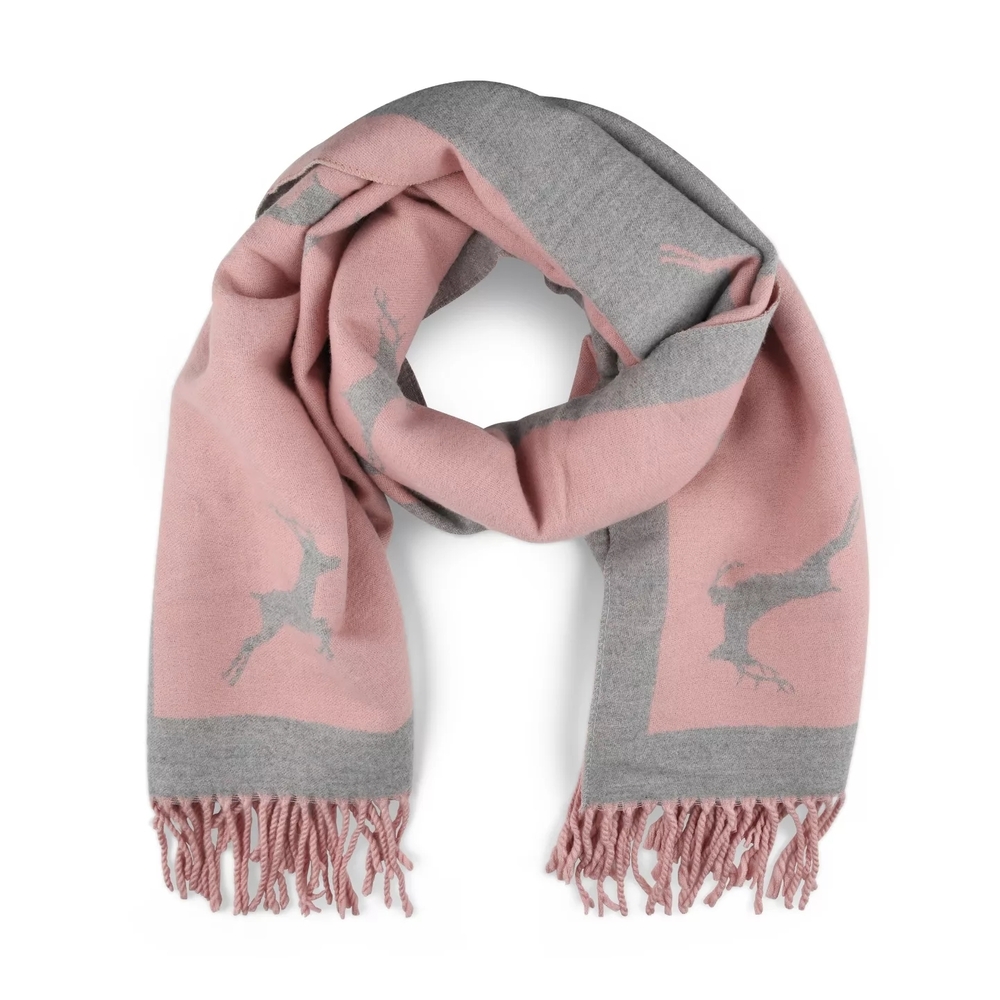 Elegant Pink and Gray Scarf